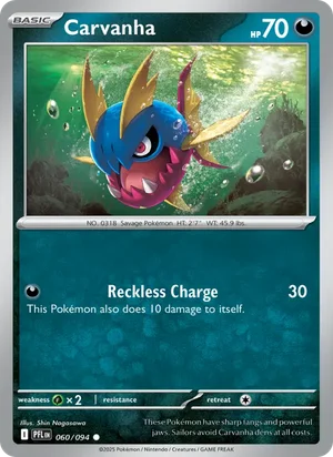 Carvanha Phantasmal Flames Pokémon TCG Common 060