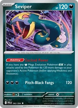 Seviper Phantasmal Flames Pokémon TCG Uncommon 062