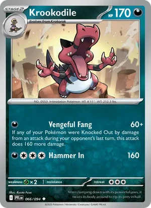 Krookodile Phantasmal Flames Pokémon TCG Uncommon 066