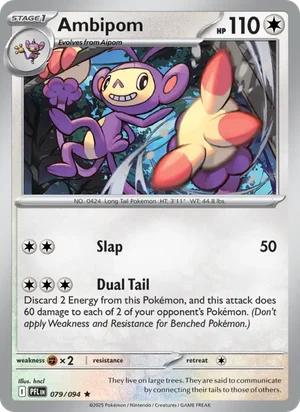 Ambipom Phantasmal Flames Pokémon TCG Rare 079