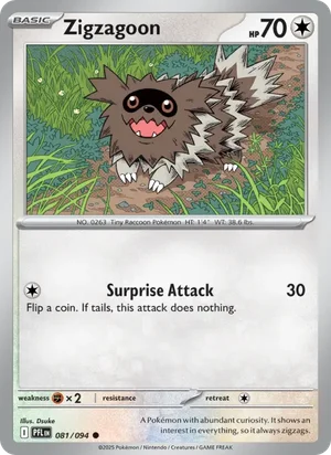Zigzagoon Phantasmal Flames Pokémon TCG Common 081