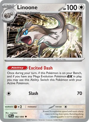 Linoone Phantasmal Flames Pokémon TCG Uncommon 082