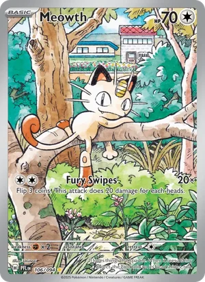 Meowth Phantasmal Flames Pokémon TCG Illustration Rare 106