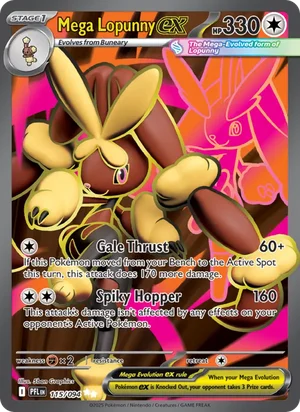 Mega Lopunny ex Phantasmal Flames Pokémon TCG Ultra Rare 115