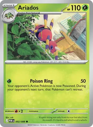 Ariados 002/088 Common, Perfect Order Pokémon TCG card