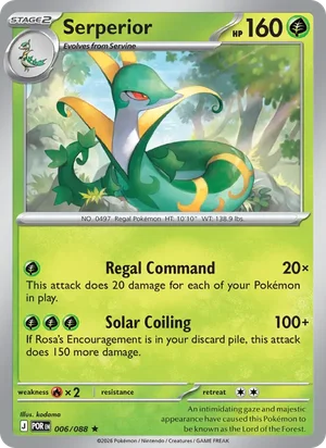 Serperior 006/088 Rare, Perfect Order Pokémon TCG card