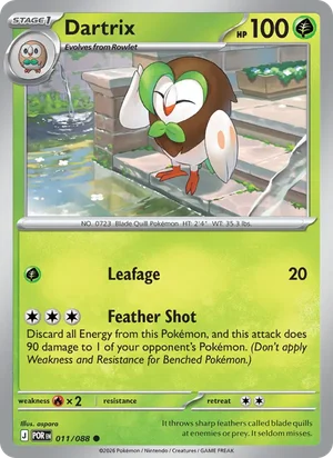 Dartrix 011/088 Common, Perfect Order Pokémon TCG card