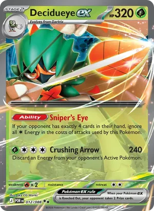 Decidueye ex 012/088 Double Rare, Perfect Order Pokémon TCG card
