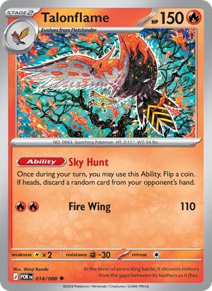 Talonflame 014/088 Uncommon, Perfect Order Pokémon TCG card