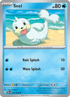 Seel 018/088 Common, Perfect Order Pokémon TCG card