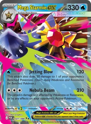 Mega Starmie ex 021/088 Double Rare, Perfect Order Pokémon TCG card