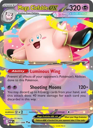 Mega Clefable ex 031/088 Double Rare, Perfect Order Pokémon TCG card