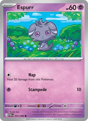 Espurr 033/088 Common, Perfect Order Pokémon TCG card