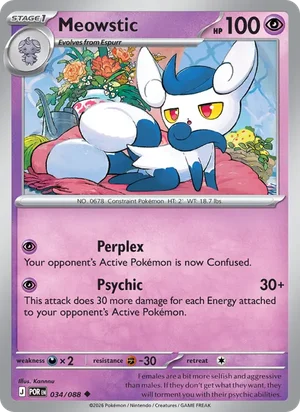 Meowstic 034/088 Uncommon, Perfect Order Pokémon TCG card