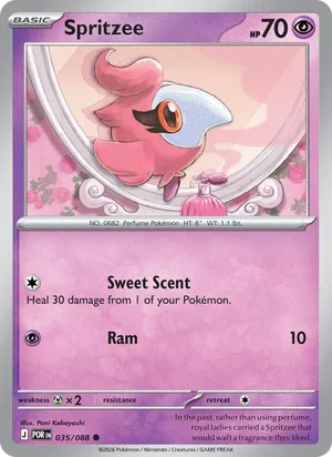 Spritzee 035/088 Common, Perfect Order Pokémon TCG card