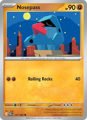 Nosepass 037/088 Common, Perfect Order Pokémon TCG card