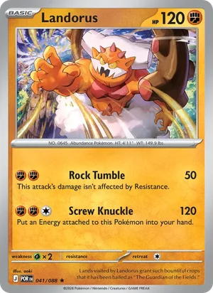 Landorus 041/088 Rare, Perfect Order Pokémon TCG card