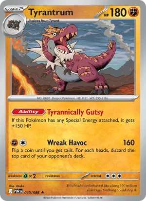 Tyrantrum 045/088 Rare, Perfect Order Pokémon TCG card
