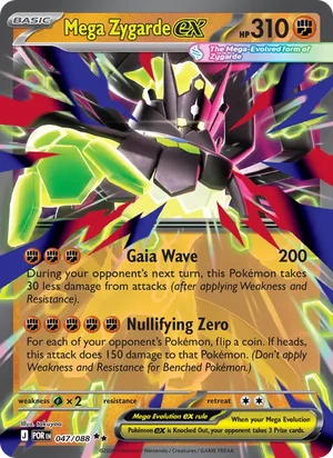Mega Zygarde ex 047/088 Double Rare, Perfect Order Pokémon TCG card