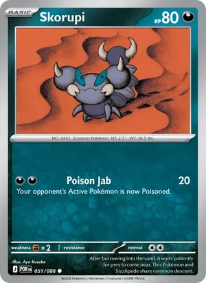 Skorupi 051/088 Common, Perfect Order Pokémon TCG card
