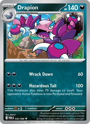 Drapion 052/088 Uncommon, Perfect Order Pokémon TCG card