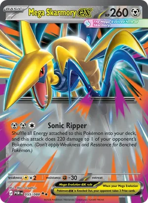Mega Skarmory ex 055/088 Double Rare, Perfect Order Pokémon TCG card