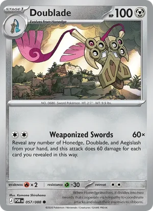 Doublade 057/088 Common, Perfect Order Pokémon TCG card