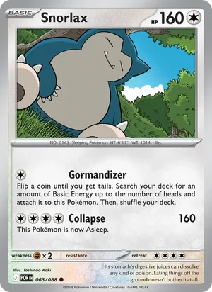 Snorlax 063/088 Common, Perfect Order Pokémon TCG card