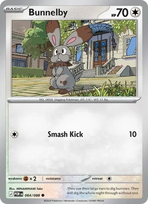 Bunnelby 064/088 Common, Perfect Order Pokémon TCG card