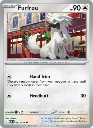 Furfrou 067/088 Common, Perfect Order Pokémon TCG card
