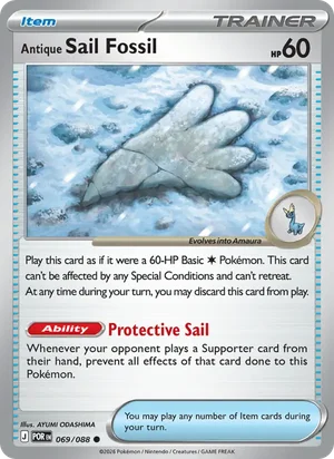 Antique Sail Fossil 069/088 Common, Perfect Order Pokémon TCG card