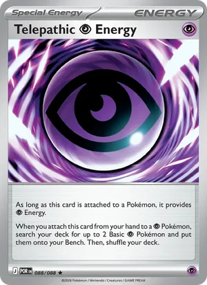 Telepathic Psychic Energy 088/088 Rare, Perfect Order Pokémon TCG card