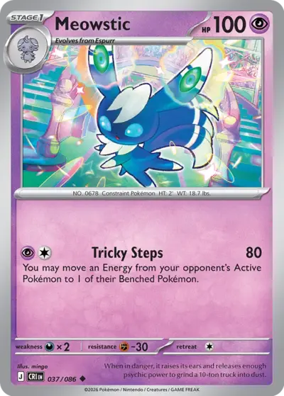 Meowstic 037/086 Uncommon, Chaos Rising Pokémon TCG card