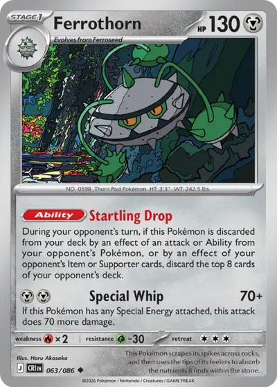 Ferrothorn 063/086 Uncommon, Chaos Rising Pokémon TCG card