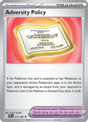Adversity Policy 074/086 Uncommon, Chaos Rising Pokémon TCG card