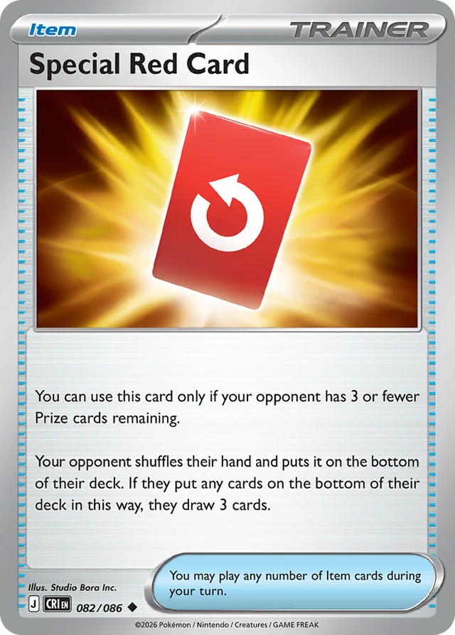 Special Red Card 082/086 Uncommon, Chaos Rising Pokémon TCG card