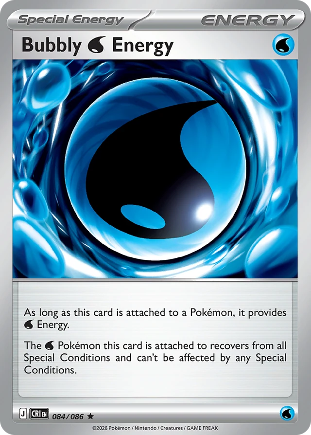 Bubbly W Energy 084/086 Rare, Chaos Rising Pokémon TCG card