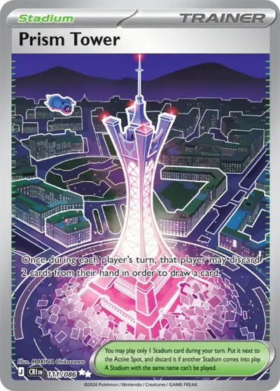 Prism Tower 111/086 Ultra Rare, Chaos Rising Pokémon TCG card