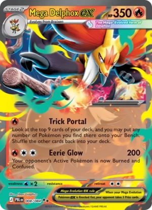 Mega Delphox ex 008/084 Double Rare, Pitch Black Pokémon TCG card