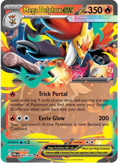 Mega Delphox ex Pitch Black Pokémon TCG 008/084