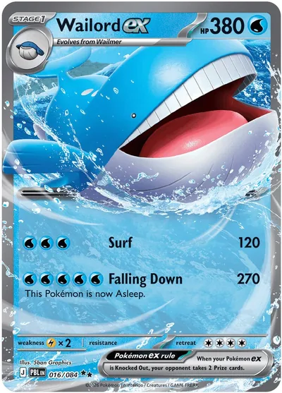 Wailord ex Pitch Black Pokémon TCG 016/084