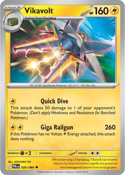 Vikavolt Pitch Black English Pokémon TCG 026