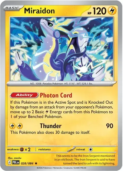 Miraidon Pitch Black English Pokémon TCG 028