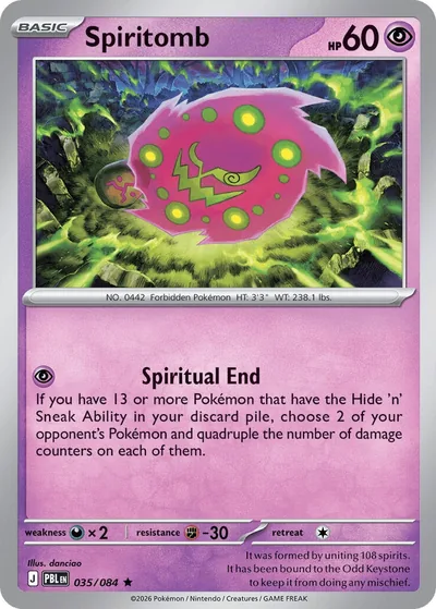 Spiritomb Pitch Black Pokémon TCG 035/084