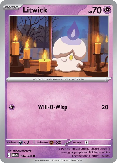 Litwick Pitch Black Pokémon TCG 036/084