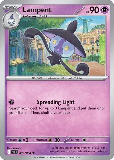 Lampent Pitch Black Pokémon TCG 037/084