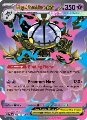 Mega Chandelure ex 038/084 Double Rare, Pitch Black Pokémon TCG card