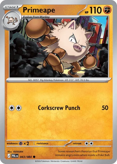 Primeape Pitch Black Pokémon TCG 043/084