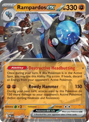 Rampardos ex 045/084 Double Rare, Pitch Black Pokémon TCG card