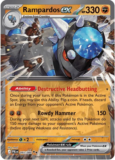 Rampardos ex Pitch Black Pokémon TCG 045/084